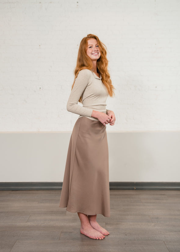 LUXE SKIRT (TAUPE)