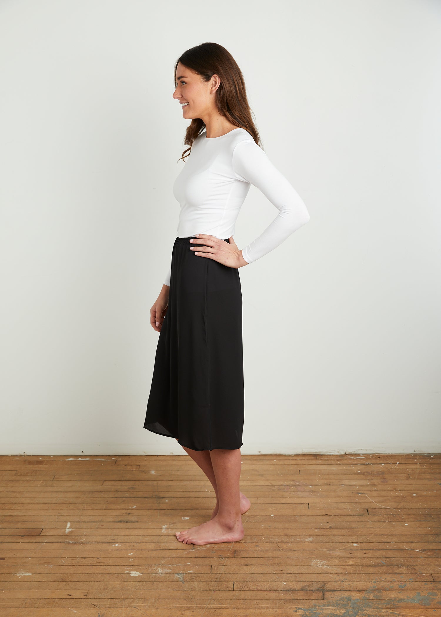 Extender slip to make short dress modest